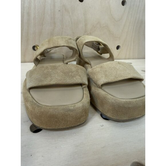 Steve Madden Baroni Sandals Sand Suede Leather Size 8 M Chunky Platform - Picture 11 of 11